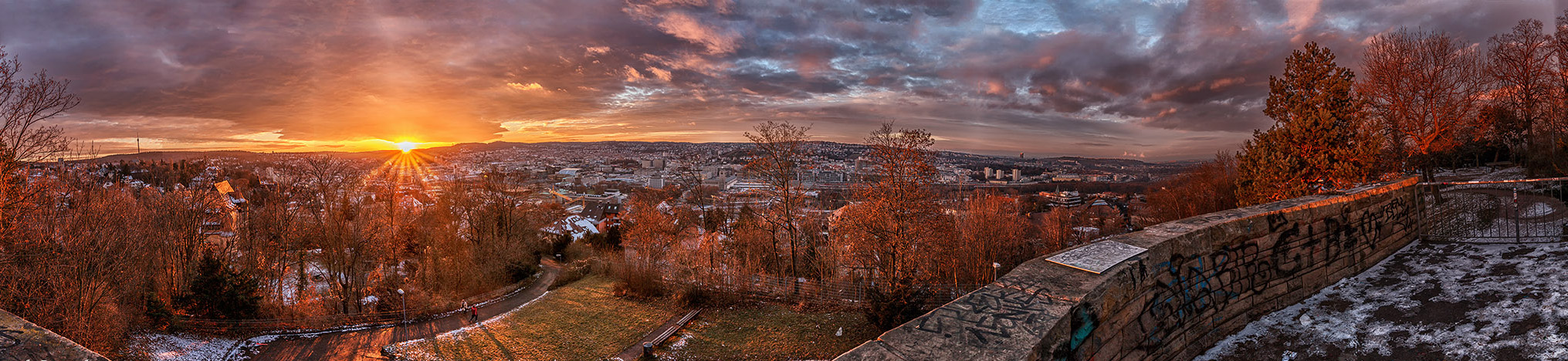 Sonnenuntergang über Stuttgart